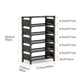 esonstyle 6 Tiers Vertical Shoe Rack Up to 12-16 Pairs, Sturdy Metal Narrow Shoe Rack Shoe Shelf, Space-Saving Tall Shoe Rack for Closet,Bedroom Hallway Garage Living Room esonstyle