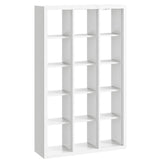 IRONCK 15 Cube Bookcase Storage Shelf Organizer with LED Lights, 5 Tier Bookshelves and Bookcases Display Shelves, Horizontally or Vertically Use, White IRONCK