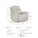 Signature Design by Ashley Mindanao Contemporary Leather Match Upholstered Power Recliner with Adjustable Headrest and USB Ports, Light Gray Signature Design by Ashley