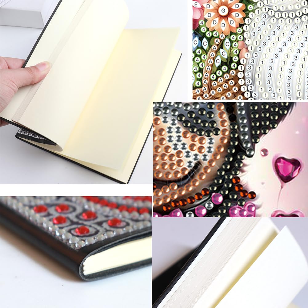 Puppy 5D Diamond Painting Notebook Art Kits for Adults Beginners Diamond Painting Sketchbook Dots Art Journal with Lined Pages Accessories Gift Box A5 Leather Crafts Projects Generic