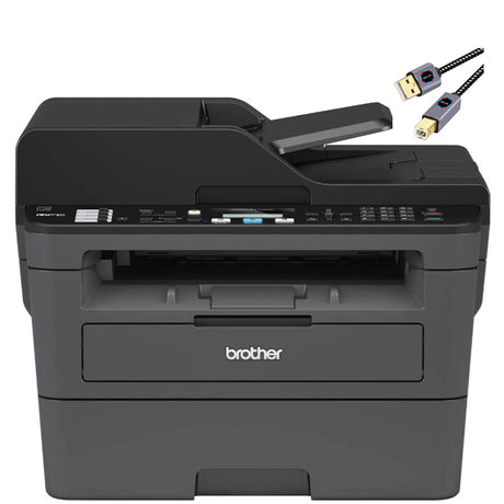 Brother L-2710DW Series Compact Monochrome All-in-One Laser Printer I Print Copy Scan Fax I Wireless I Mobile Printing I Auto 2-Sided Printing I ADF I 32 ppm I ADF + Printer Cable Brother