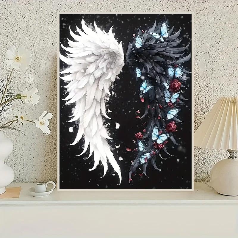STGLCR 5D Angel Wings Diamond Painting Kits for Adults,Colourful Angel Wings Diamond Art Kits for Adult,DIY Full Drill Diamond Dot Gem Art Kits for Adults Beginners,Wall Home Decor 12 X 16inch STGLCR