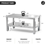 IKIFLY Mirrored 2 Tiers Coffee Table with LED, Rectangle Mirrored Coffee Table with Crushed Diamond and Stainless Steel Legs, Silver Living Room Table IKIFLY