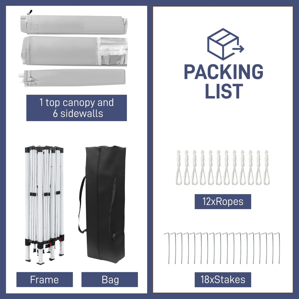 DOINUO 10x20 White Pop Up Canopy Tent Heavy Duty with 6 sidewalls Commercial Outdoor Party Tent Event Wedding Tents Instant Canopy Gazebo with Carry Bag UPF 50+ Waterproof Adjustable Height DOINUO