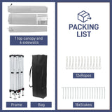 DOINUO 10x20 White Pop Up Canopy Tent Heavy Duty with 6 sidewalls Commercial Outdoor Party Tent Event Wedding Tents Instant Canopy Gazebo with Carry Bag UPF 50+ Waterproof Adjustable Height DOINUO