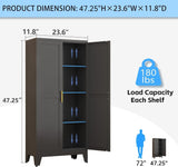 erosoei Metal Pantry Storage Cabinet, Kitchen Storage Cabinets with Adjustable Feet and Shelves, Pantry Cabinet for Kitchen, Living Room, Laundry Room and Dinning Room erosoei