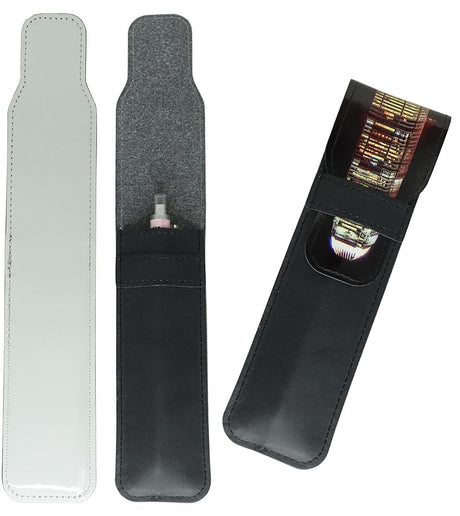 Yongkang Sublimation Pen Bag Pen Sleeve 3 Pieces (Blank Leather + Colored Leather) Capacity of 1-3 pens DIY Process (Black) Yongkang