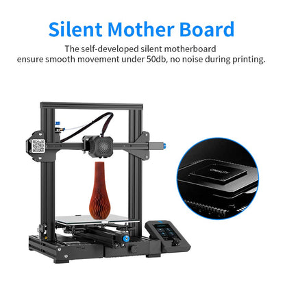 Official Creality Ender 3 V2 Upgraded 3D Printer with Silent Motherboard Branded Power Supply Carborundum Glass Platform Resume Printing Function, DIY 3D Printers Printing Size 8.66x8.66x9.84 - WoodArtSupply