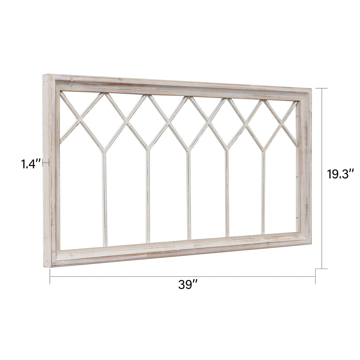 Sintosin Rustic Wood Window Frames for Wall Decor 40 x 20 inches, Hanging Distressed White Farmhouse Window Frame Wall Decor, Decorative Window Frame Decor for House Living Room Bedroom Christmas Sintosin