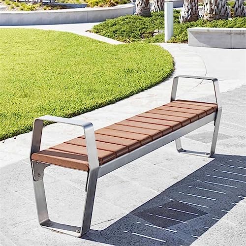 Garden Bench Outdoor Benches Weatherproof Outdoor Bench Chair, Outdoor Park Bench Backless, Outdoor Leisure Seat with Steel Legs and Armrests for Patio Poolside Garden Metal Garden Bench(Size:120*42* JHKJDS