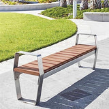 Garden Bench Outdoor Benches Weatherproof Outdoor Bench Chair, Outdoor Park Bench Backless, Outdoor Leisure Seat with Steel Legs and Armrests for Patio Poolside Garden Metal Garden Bench(Size:120*42* JHKJDS