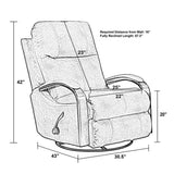 Catnapper Thomas Swivel Glider Recliner in Graphite Gray Polyester Fabric Catnapper