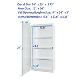 IDYLLOR Plastic Medicine Mirror Cabinet for Bathroom 16 x 26 inch, Surface and Recessed Mount IDYLLOR