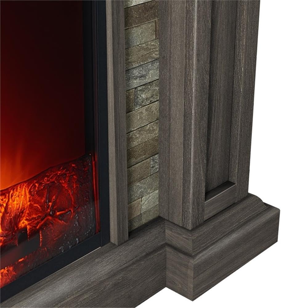 LIVILAND 48" Freestanding Electric Fireplace with Remote Control in Brown LIVILAND