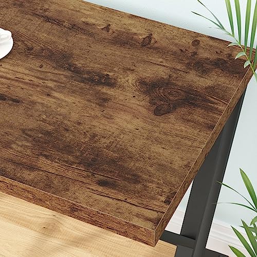 LVB Rustic Computer Desk, Metal Wood Home Office Desk, Industrial Simple Study Executive Desk for Writing Work, Wooden Student Gaming Computer PC LVB