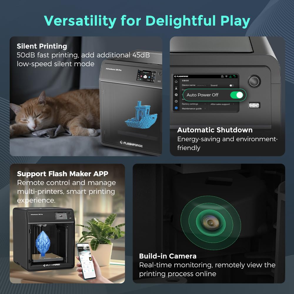 (High-Temp PC Plate) Bundle FLASHFORGE Adventurer 5M Pro 3D Printer and FLASHFORGE PC Sticker Plate FLASHFORGE