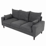 Panana 3 Piece Small Sofa Set, Sectional Sofa Loveseat with Ottoman for Small Space Living Room Apartment (Grey) Panana