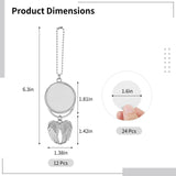 OMISTAR 12 PCS Angel Wings Sublimation Keychain Blanks, Double Side Heat Transfer Blanks with Angel Wings Charms, MDF Round Key Rings Blanks for Sublimation DIY Craft OMISTAR