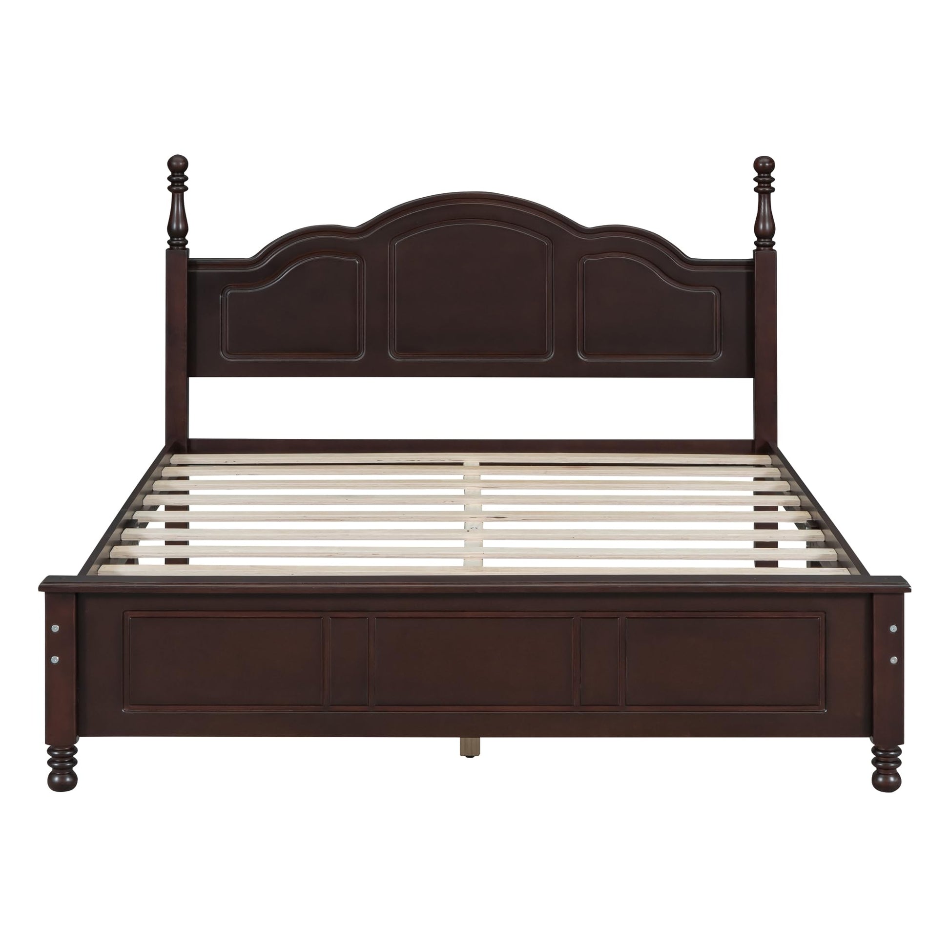 Harper & Bright Designs 3-Piece Queen Size Wood Platform Bed Set with Nightstands in Dark Walnut - WoodArtSupply