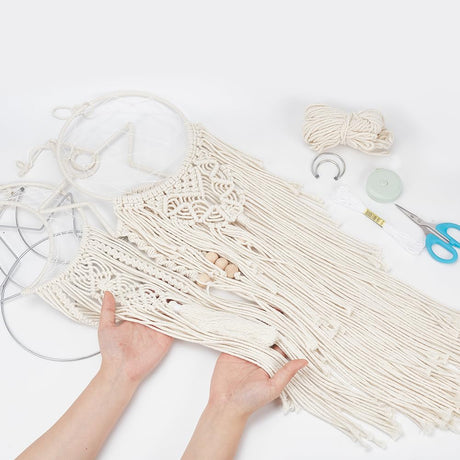 BEUNITONE Macrame Kits for Adults Beginners Easy 3 Set Moon Star Craft Kits DIY Dream Catcher Kit with Instructions Video Macrame Wall Hanging Supplies Dream Catcher Kit for Room Wall Decoration BEUNITONE