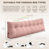 Shuyeon Wedge Pillow Headboard Triangular Bed Wedge Pillow for Headboard, Headboard Pillow Reading Pillow for Daybeds and Bunk Beds with Removable Velvet Cover Shuyeon