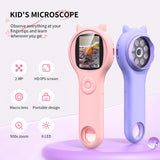 Microscope for Kids - Mini Pocket Handheld Microscope for Toddlers-STEM Educational Science Kit Toys for Christmas Birthday Gifts Toys for 5 6 7 8 9 10 11 12 Year Old Girls（Purple） Ashfly