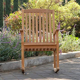 Cambridge Casual Arie Patio Porch Rocking Chair for Outdoor, Single Item/Natural Teak Cambridge Casual
