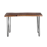Alaterre Furniture Hairpin Natural Wood with Metal 48" Media Console Table, Live Edge, 16 in x 48 in x 30 in Alaterre Furniture