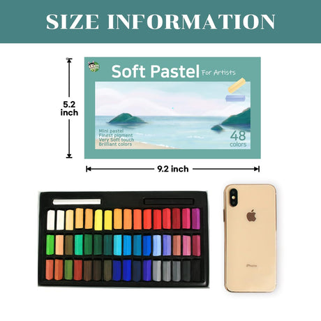 HA SHI Soft Chalk Pastels, 48 colors with additional 2pcs, Non Toxic Art Supplies, Drawing Media for Artist Stick Pastel for Professional, Kids, Beauty Nail Art, Pan Chalk Pastels HA SHI