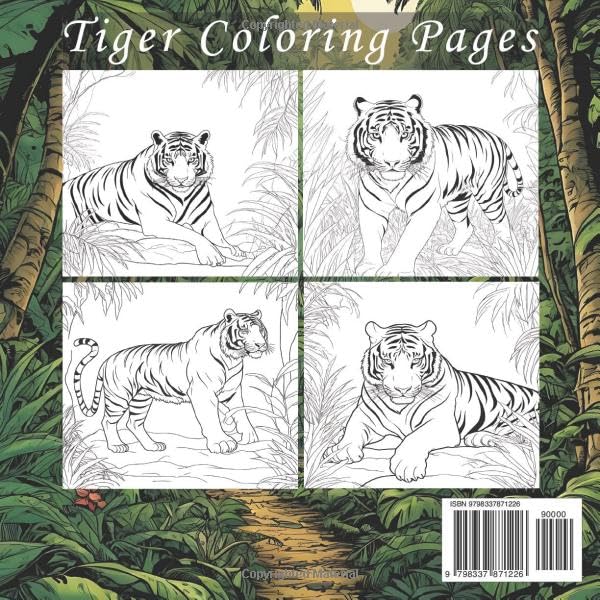 Tiger Coloring Book for Adults: Easy Calming and Relaxing Illustrations For Men and Women Majosta