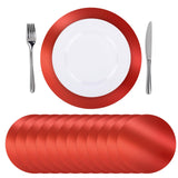 SHACOS 100Pcs Round Red Placemats, 13" Paper Place Mats Disposable for Dining Table, Charger Plates Table Mat for Christmas Dinner Party Wedding Birthday Banquet Table Setting Decor SHACOS