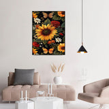 TOPMCYSG Sunflower Diamond Art Kits for Adults,Flowers Butterfly 5D Diamond Painting Kits for Beginners,DIY Round Full Drill Diamond Dots Paintings Picture Gem Art Crafts for Home Wall Decor 12x16 in TOPMCYSG