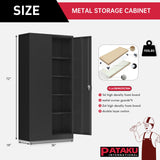 Pataku Garage Storage Cabinets, Black Metal Cabinet with Locking Doors and Shelves, 72.5"x 36"x18" Steel Tool Cabinet for Home Office, Basement, Pantry, File, Large Capacity… Pataku