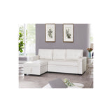 Naomi Home Transform Any Space: Sleeper Sectional Sofa with Convertible Sofa Bed & Inviting Chaise. Find Tranquil Comfort with Stress-Relieving Design & Durable Cushions - White/Air Leather Naomi Home