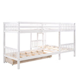 L-Shaped Quad Bunk Bed, Four Bunk Bed Twin Over Twin with Angle Ladder,Wooden Corner 4 Bed Bunk Bed Compatible with, Teens, Adults, No Box Spring Needed (Twin, Grey) Bedroom Bed Frame,(White,Quad Bu SDRNKA