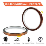 Premium Heat Tape, 2 Rolls Heat Resistant Tape, 108ft (10mm x 33m) Heat Tape for Sublimation & Heat Transfer Tape, No Residue, Perfect for Heat Press, Electronics, Soldering, and Circuit Boards EARLEAS