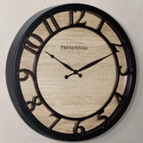 Presentime & Co 13" Farmhouse Series Wall Clock, Quartz Movement, Shiplap Style,Raised 3D Arabic Numeral, Oil Rubbed Bronze Presentime