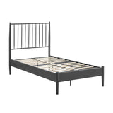 Modway Adair Twin Metal Platform Bed Frame with Spindle Headboard – Classic Modern Farmhouse Mattress Foundation with Wood Slat Support, No Box Spring Needed Modway