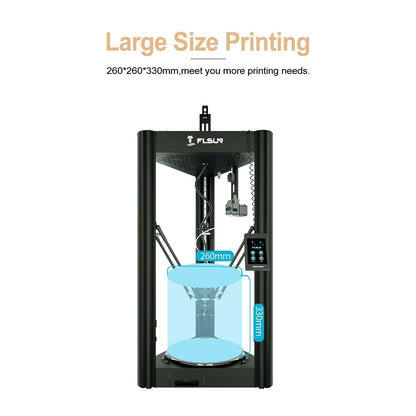 FLSUN Super Racer - 200 mm/s Fast 3D Printer, 2800 + mm/s², FDM Delta 3D Printer with self-Leveling Resume 1.75 PLA DIY 3D Printers Print Size Φ260 x 330 mm. (SR) - WoodArtSupply