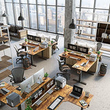 FEZIBO Triple Motor 63" L Shaped Standing Desk, Electric Standing Gaming Desk Adjustable Height, Corner Stand up Desk with Splice Board, Black Frame/Rustic Brown Top FEZIBO