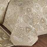 Albany Luxury Bedding | Soothing Neutral Tones of Champagne and Ivory | Jacobean Floral Inspired Damask, Medallions, and Stripes | 3 Piece Bed Set Includes Oversized King Bedspread and 2 King Shams J. Queen New York