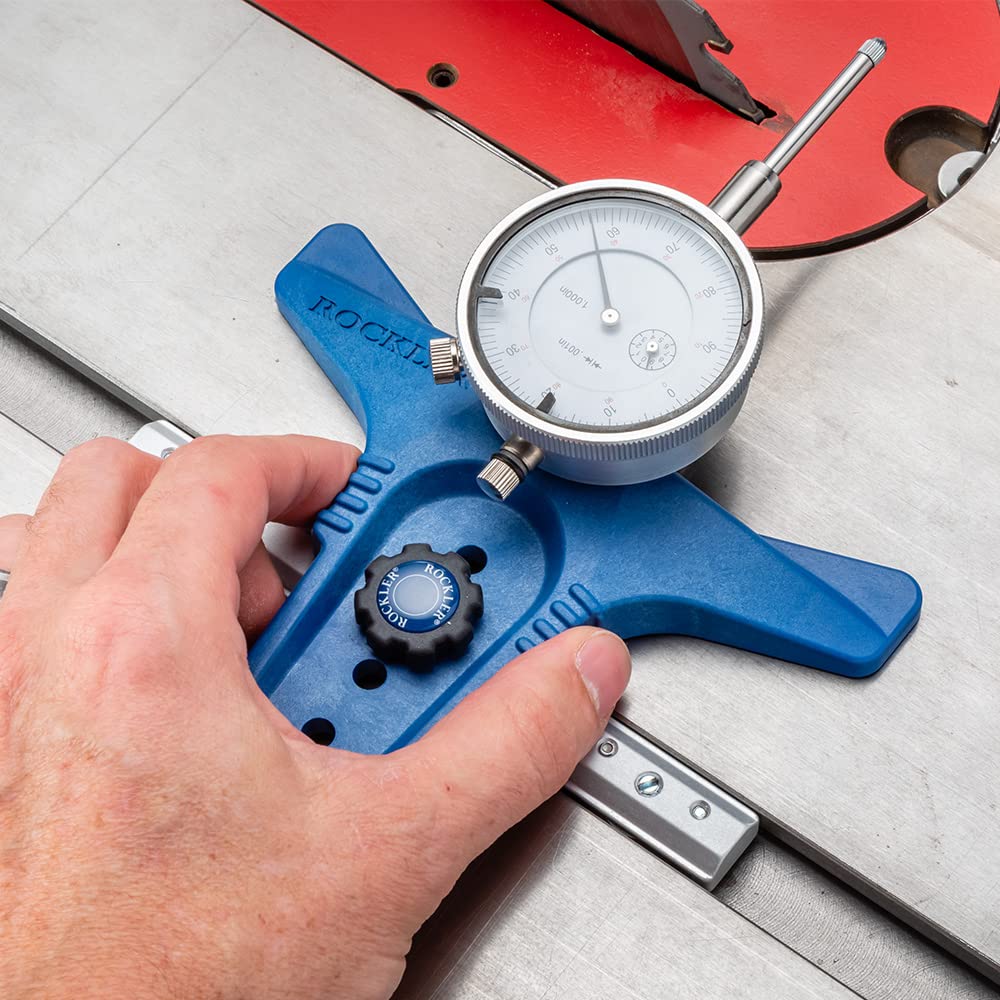 Rockler Table Saw Alignment Gauge - Precision Dial Indicator Table Saw for Parallelism & Safe Cuts – Adjustable Fit Miter Fence Gauge w/Aluminum Miter Bar, Hex Key – Woodworking Tools ROCKLER