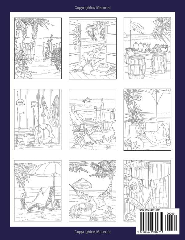 Beach Scenes Coloring Book: An Adult Coloring Book Featuring Relaxing Summer Scenes and Serene Beach Landscapes WoodArtSupply