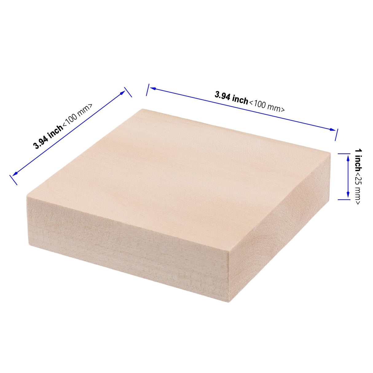 KOHAND 20PCS Basswood Blocks, 4 x 4 x 1 Inches Unfinished Wood Blocks, Square Wood Carving Whittling Blocks for Craft, DIY KOHAND