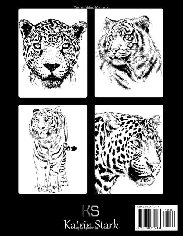 Big and Wild Cats Coloring Book for Adults: Tigers, Lions, Leopards, Cougars, Jaguars and more! - Colouring Book for Kids and Grown-Ups Majosta