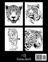 Big and Wild Cats Coloring Book for Adults: Tigers, Lions, Leopards, Cougars, Jaguars and more! - Colouring Book for Kids and Grown-Ups Majosta