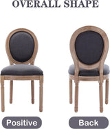 Nrizc French Country Dining Chairs Set of 6, Farmhouse Dining Chairs, Wood Round Back Dining Room Chair for Dining Room/Living Room/Bedroom Nrizc