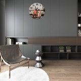 Custom Wall Clock with Picture Image Photo 15 Inch Personalized Rusitc Wooden Clock Farmhouse Home Decor Round Silent Clock Add Your Text Family Name Wedding Anniversary Birthday Gift WoodArtSupply