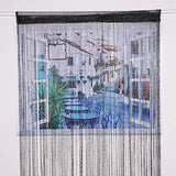 Vagasi 2 Pack Beaded Curtain 39 x 79 Inch String Curtains for Doorways Room Divider Curtains Boho Hippie Room Decor Closet Curtains Hanging for Hallway, Party, Black Vagasi