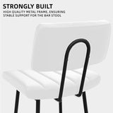 HONIFUR Bar Stools Set of 4, Barstools with Sturdy Legs, Leather Counter Height Bar Stool for Kitchen, Dining, 26 Inch Farmhouse Counter Stools, White HONIFUR